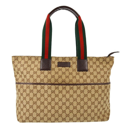 Gucci Beige Brown Sherry Gg Tote Handbag