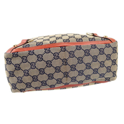 Gucci Red Navy Beige Gg Tote Handbag