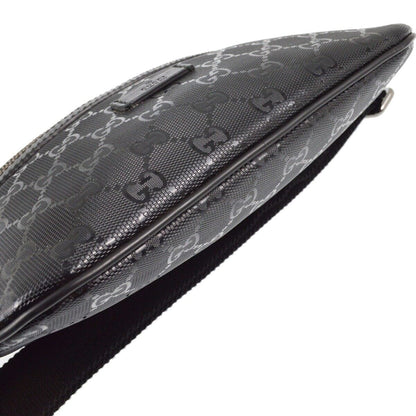 Gucci Black Pvc Gg Waist Bum Bag
