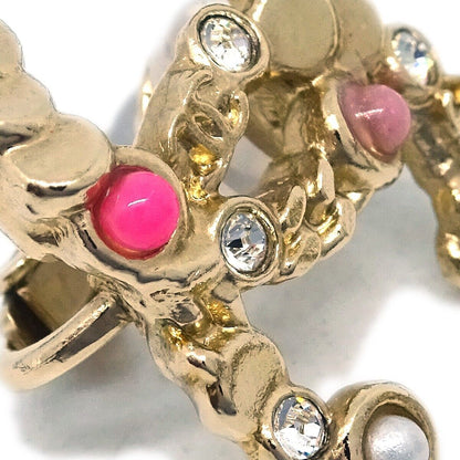 Chanel Cc Earrings Clip-On Rhinestone