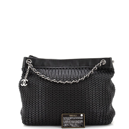 Chanel Cc Charm Tote Woven Caviar Large