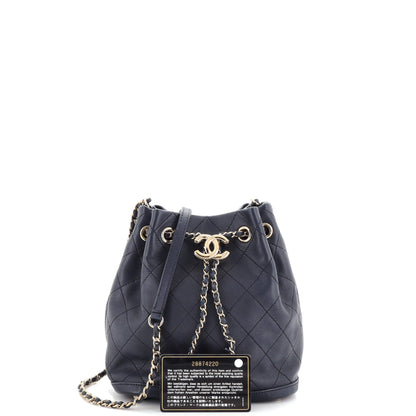 Chanel Cc Drawstring Bucket Bag Quilted