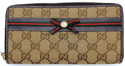 Gucci Wallet Gg Canvas Beige Brown