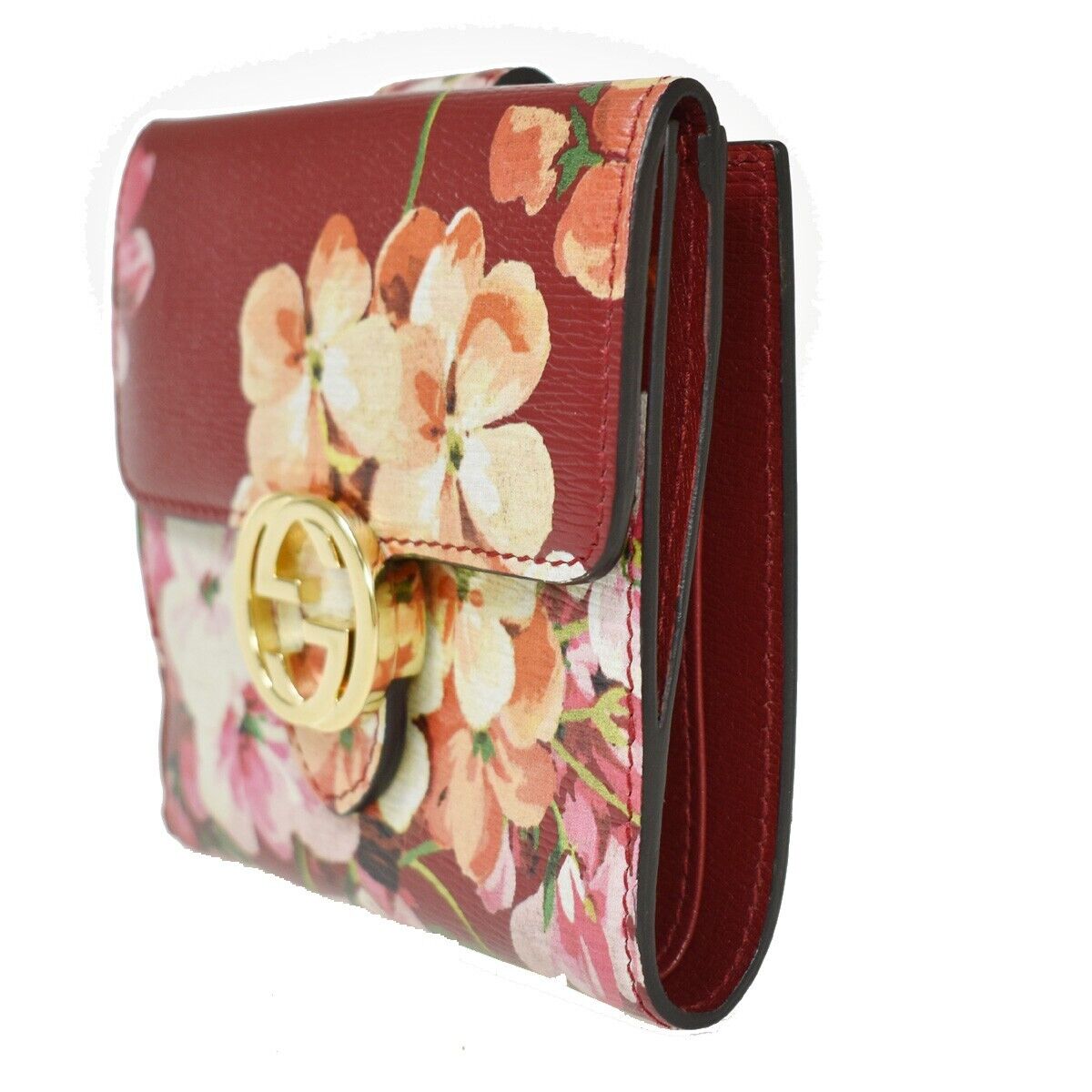 Gucci Logo Blooms Bifold Wallet Purse