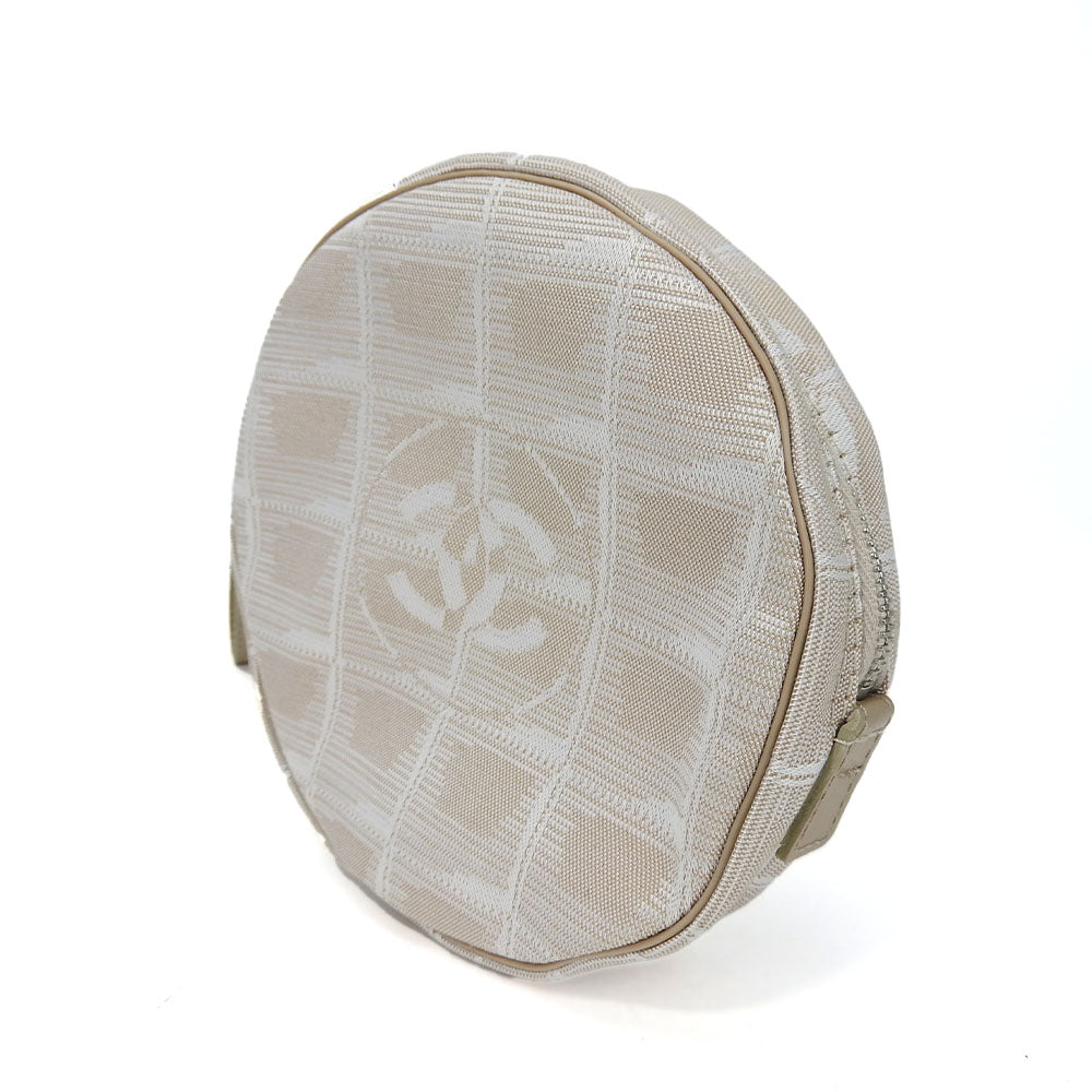 Chanel Jacquard Nylon Pouch Beige