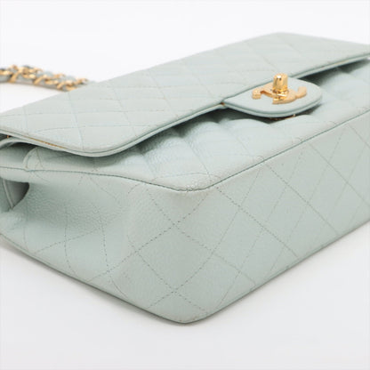 Chanel Matrasse 25 Caviar S Double Flap Double Chain Bag Blue G  7th A01112