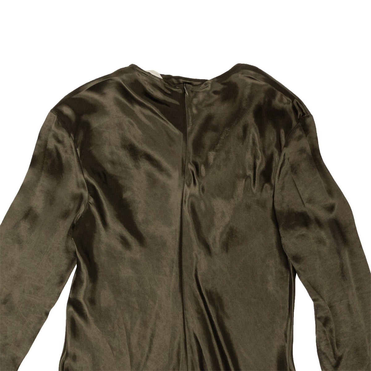 NWT Luxury Bottega Veneta Olive Green Washed Cupro Bandana Top