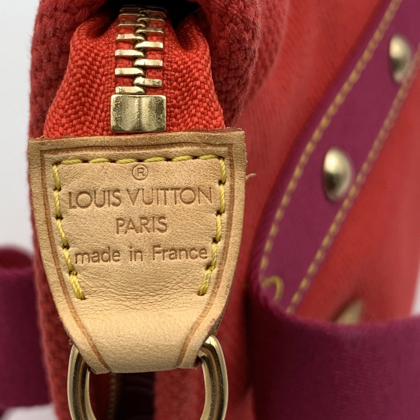 LOUIS VUITTON Red Magenta Cabas Mm Antigua Tote Bag M40034 Handbag