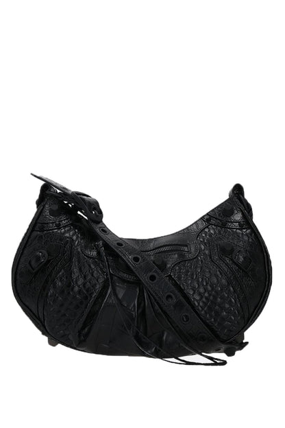 Balenciaga Le Cagole S in Croc Embossed Leather