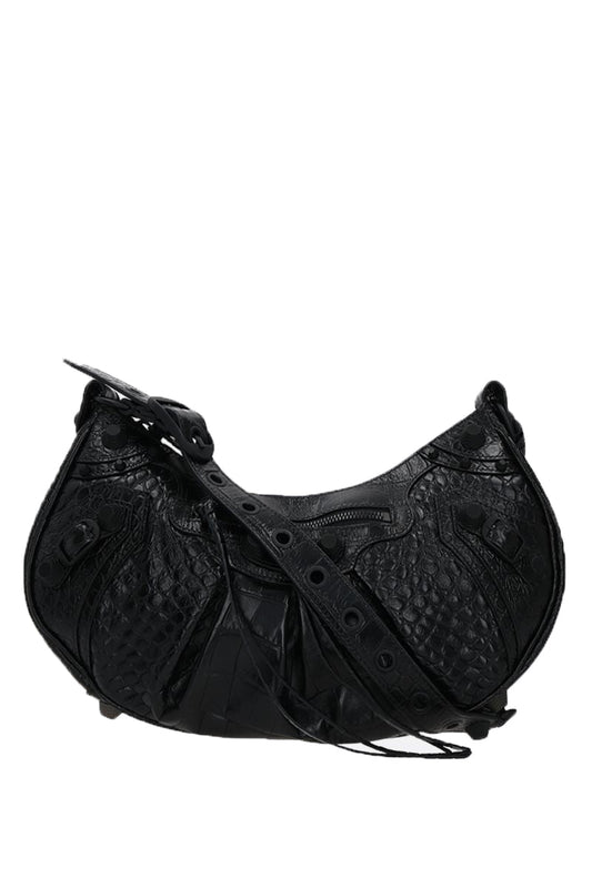 Balenciaga Le Cagole S in Croc Embossed Leather
