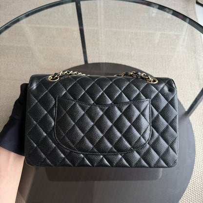 Chanel Classic Flap Medium - Caviar 25CM Quilted Grained Calfskin Black Gold Hardware Series 24
