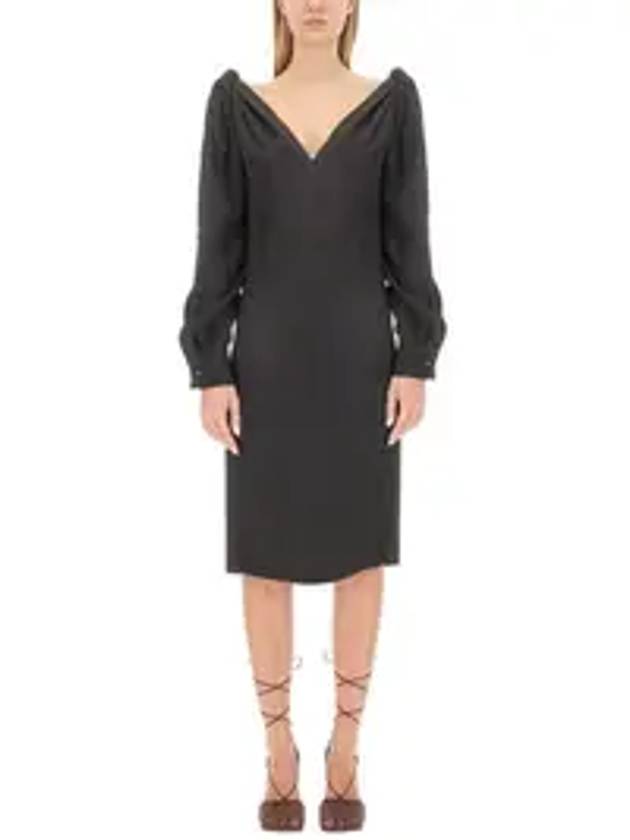 Luxury Bottega Veneta 23 fw Viscose Midi Dress 750275V35B01000 B0040512657