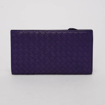 Bottega Veneta Purple Nappa Intrecciato Bi-Fold Wallet