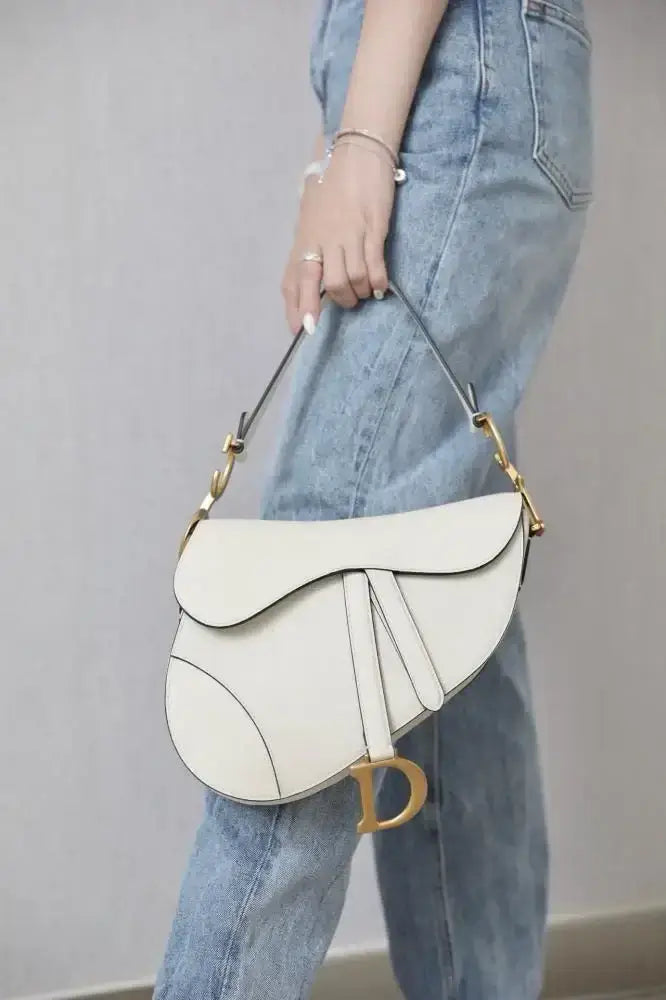 DIOR Saddle Calfskin Mist Gray Bag