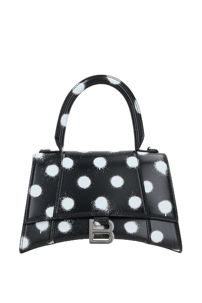 Balenciaga Hourglass Small Bag in Sprayed Polka Dots Print