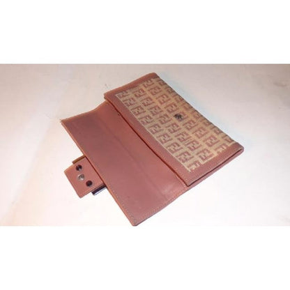 Fendi Pink Nude Zucchino Print Xl Wallet