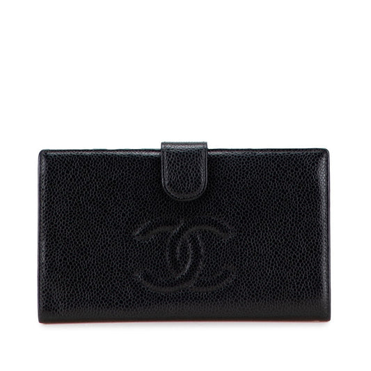 Chanel Coco Mark Caviar Long Wallet