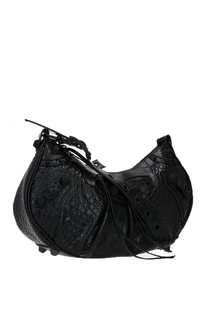 Balenciaga Le Cagole S in Croc Embossed Leather