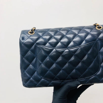 Studded Rock the Corners Flap Bag in Dark Blue