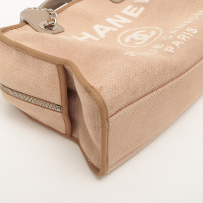 Chanel Deauville Canvas x Leather 2WAY HandBag Beige Silver  20th