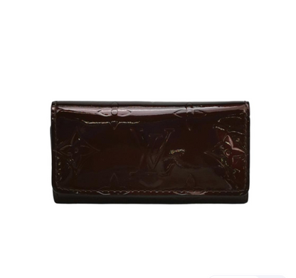 Louis Vuitton (LV) patent leather Key case wallet cherry color 250107781014831