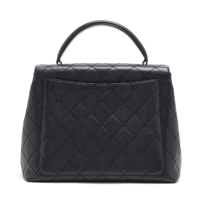 Chanel Mattress Caviar S Handbag Black Silver Gold