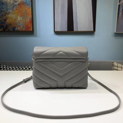 Yves Saint Laurent Loulou Mini Shoulder Bag Grey  7in/18cm