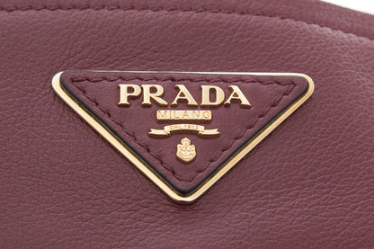 Prada Burgundy Argilla Leather Small Tote