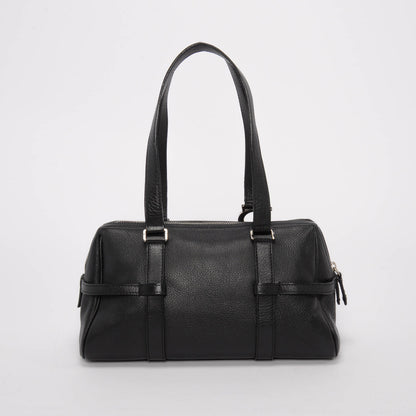 Dior Black Grained Calfskin D-Charm Bowler Bag