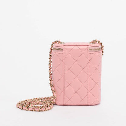 Chanel Pink Caviar Vertical Coco Beauty Vanity Case