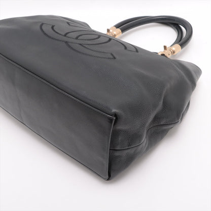 Chanel Coco Caviar S Tote Bag Black Gold  8th