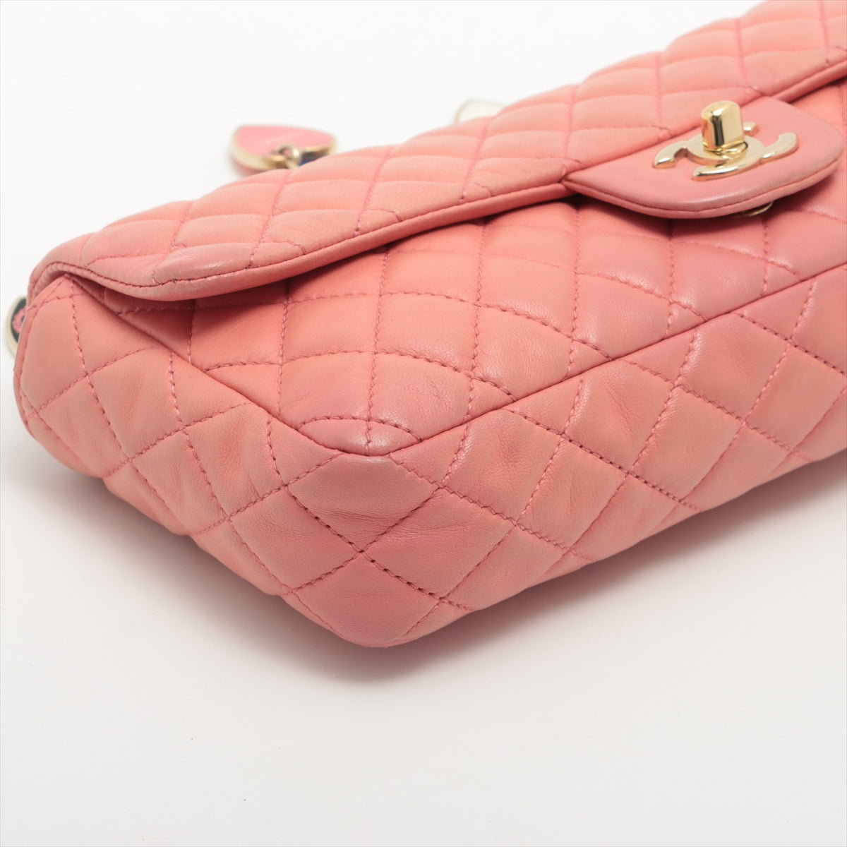 Chanel Lambskin  Chain Shoulder Bag Pink Gold