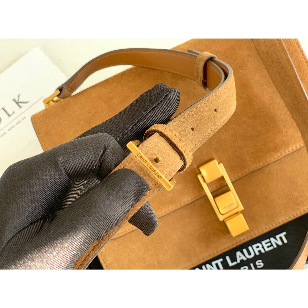 Yves Saint Laurent Le Carre Satchel Brown