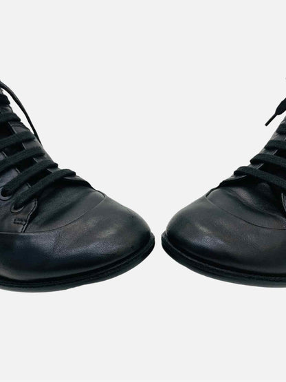CHANEL High Top Black Quilted Sneakers