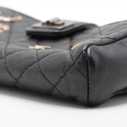 Chanel Matrasse Leather Chain Shoulder Bag Black Silver Gold  20th