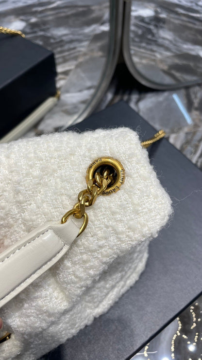 Yves Saint Laurent Puffer Small Chain Bag White