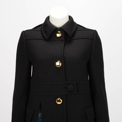 Prada Black Wool Short Coat IT 40
