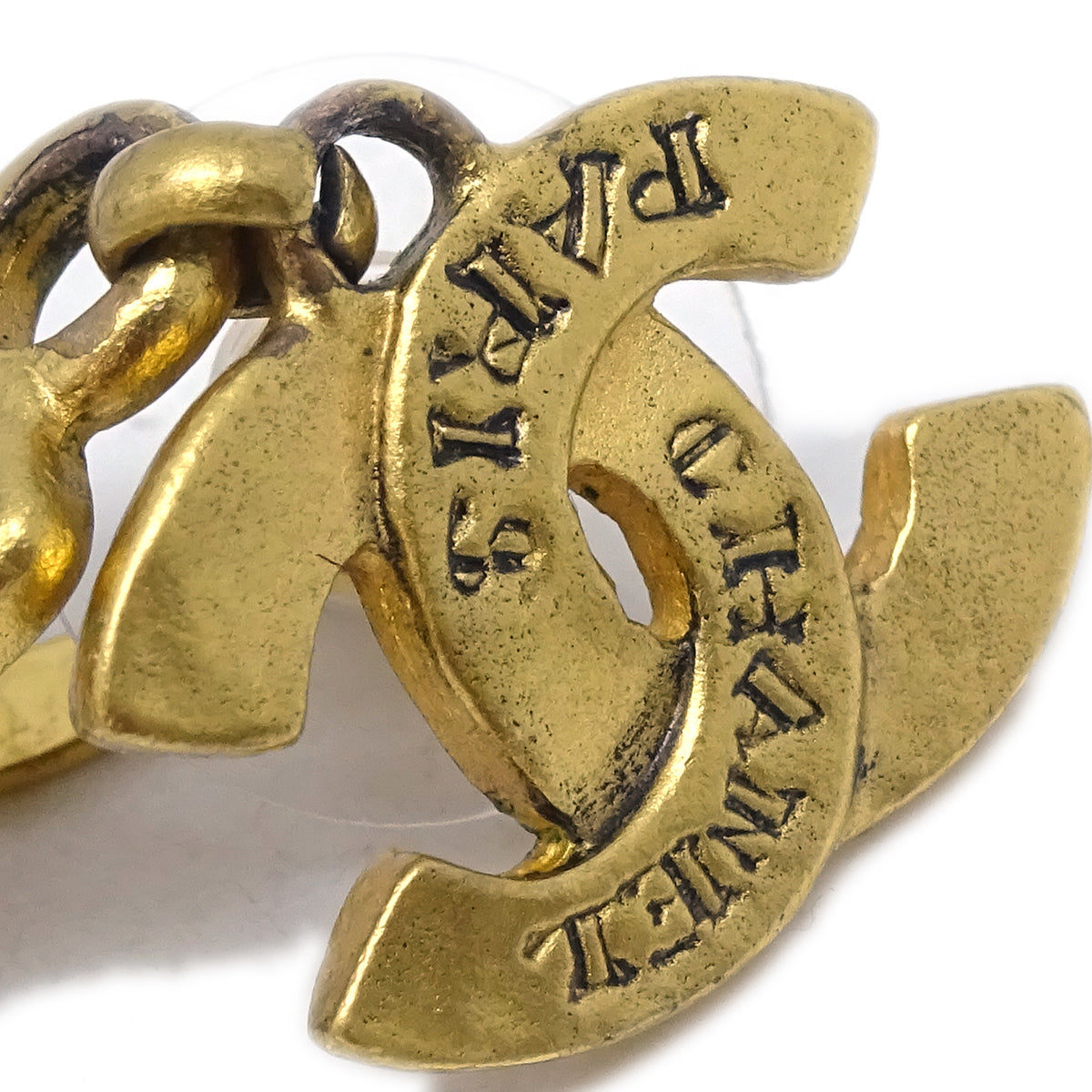 Chanel Dangle Pierced Earrings Gold 99A