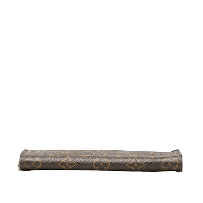Louis Vuitton Monograms Portemoney Long Wallet Round Fassner M61727 Brown PVC Leather  Louis Vuitton