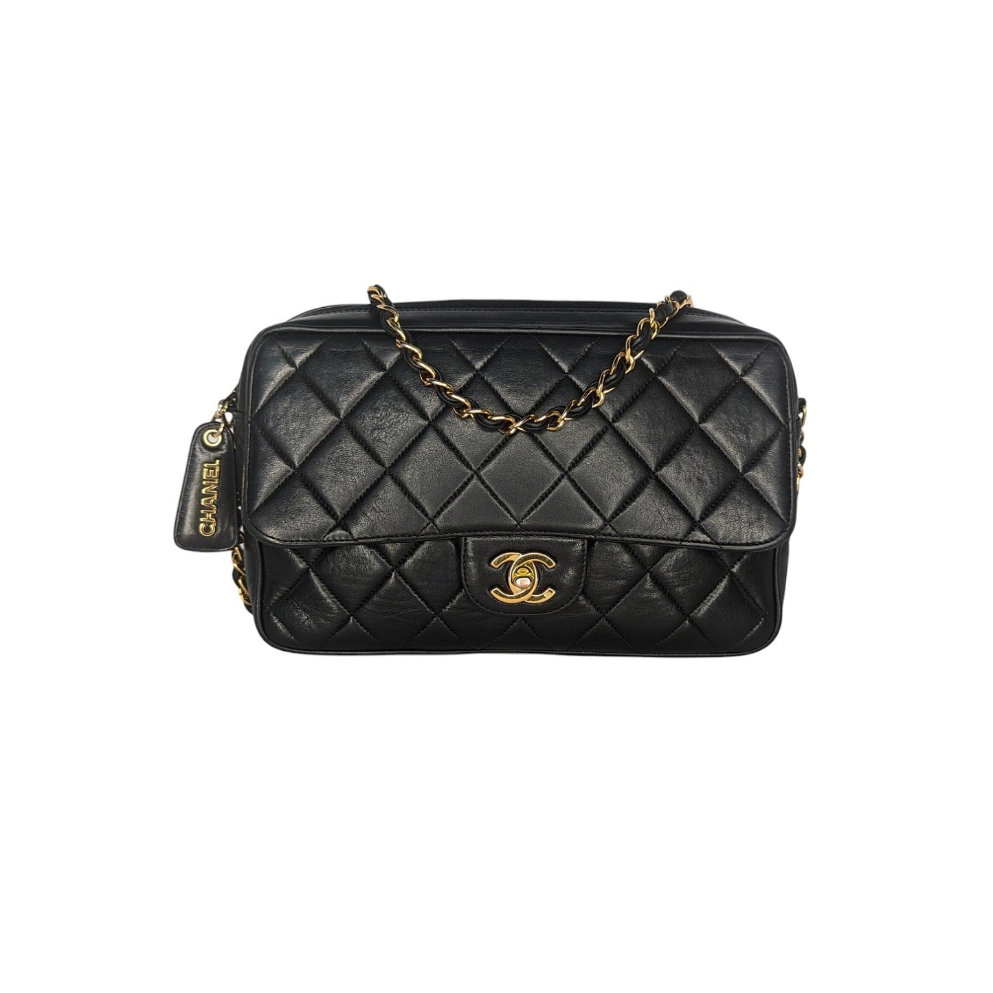 Chanel Vintage Lambskin Quilted Front Pocket Camera Bag