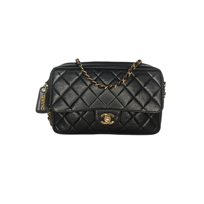 Chanel Vintage Lambskin Quilted Front Pocket Camera Bag