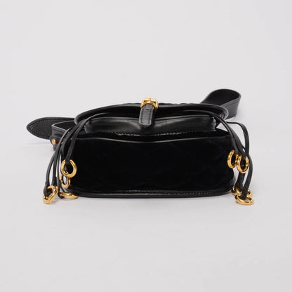 Prada Black Quilted Velvet Velluto Impuntu Corsaire Bag