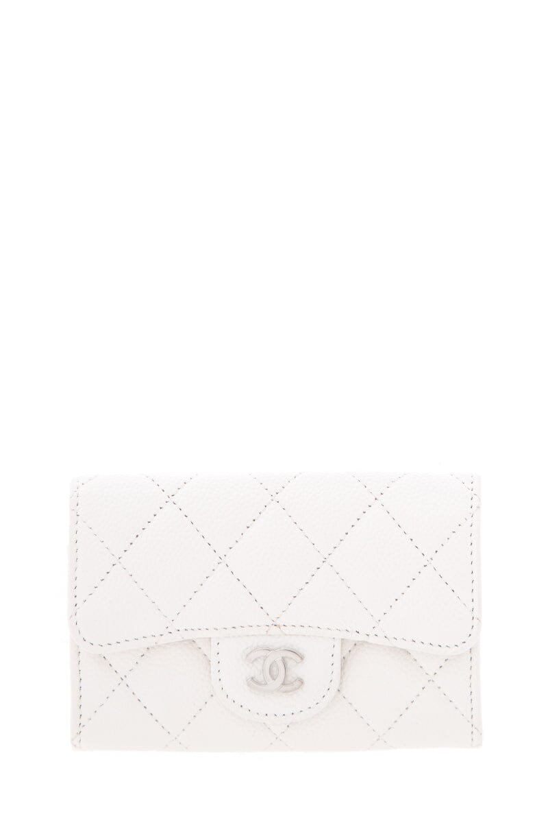 Chanel White Quilted Card Holder NWT