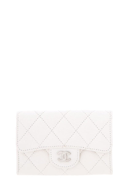 Chanel White Quilted Card Holder NWT