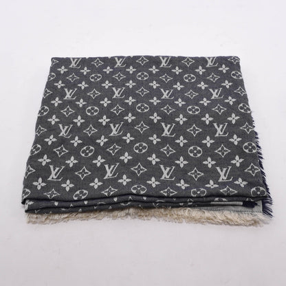 Louis Vuitton Denim Monogram Classic Fringed Shawl