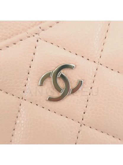 Classic Gold Hardware Grained Shiny Calfskin Card Wallet Beige Chanel