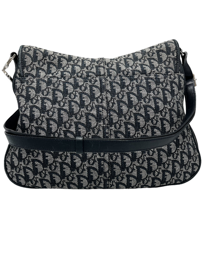 Christian Dior Vintage Cd Flap Messenger Bag Diorissimo Canvas Navy Canvas Shoulder Bag Bag ()