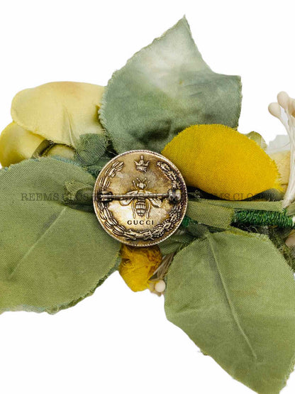 GUCCI Yellow & Beige Flower Brooch