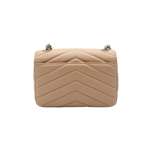 CHANEL Nude Chevron Flap Bag With Silver Hardware