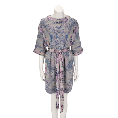 Chanel Pastel Knit Sequin Belted S/S Sweater Dress FR 40